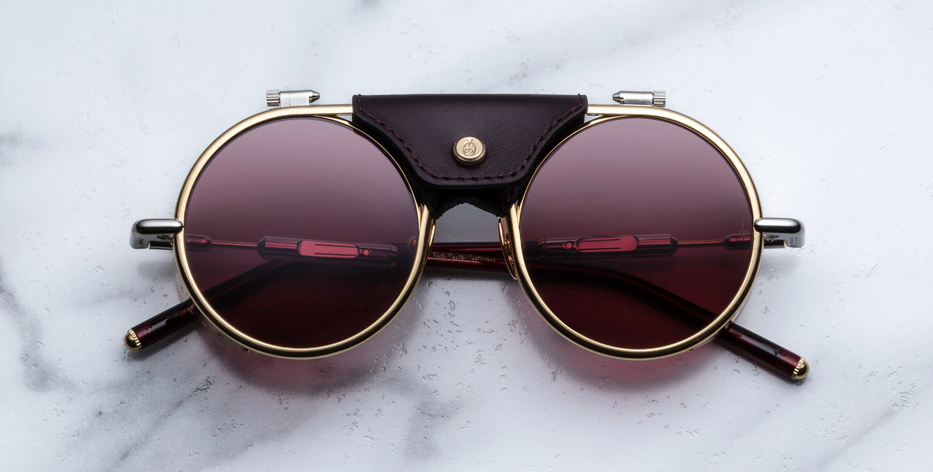 Jacques Marie Mage Ann Sonnenbrille in Glacier in Gold - limitierte, handgefertigte Luxusbrille 