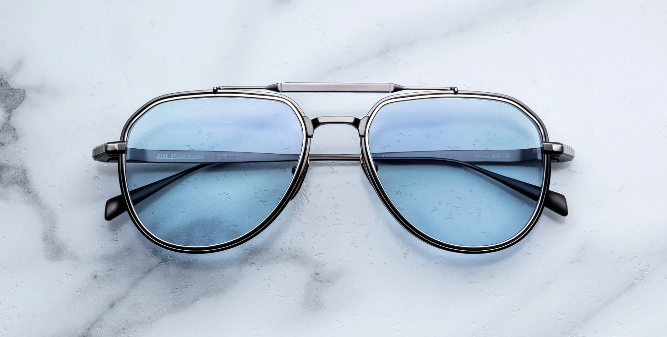 Jacques Marie Mage Commander Antique Silver – limitierte Titan-Sonnenbrille in Antique Silver, handgefertigt in Japan, Frontansicht