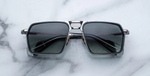 Jacques Marie Mage GT-R Atlantic Sonnenbrille in Silber und Blau   - limitierte, handgefertigte Luxusbrille 