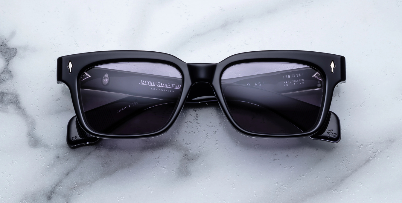 Jacques Marie Mage Molino 55 Hudson Sonnenbrille in Schwarz und Blau - limitierte, handgefertigte Luxusbrille 