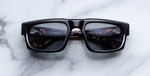 Jacques Marie Mage - Muhammed Ali Kollektion - Louisville Noir Eckige Sonnenbrille in Schwarz - limitierte, handgefertigte Luxusbrille aus Japan