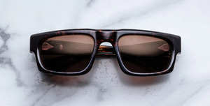 Jacques Marie Mage - Muhammed Ali Kollektion - Eckige Louisville Agar Sonnenbrille in Braun - limitierte, handgefertigte Luxusbrille aus Japan