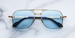 Jacques Marie Mage 1980 Stanley Kubrick Kollektion in Ciel - limitierte, handgefertigte Luxusbrille in Aviator Form
