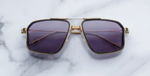 Jacques Marie Mage Jagger Ebony Sonnenbrille in Gold - limitierte, handgefertigte Luxusbrille in Aviator Form