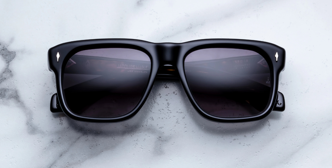 Jacques Marie Mage Yves Noir 11 Sonnenbrille in Schwarz - limitierte, handgefertigte Luxusbrille in Eckig
