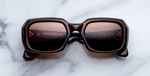 Jacques Marie Mage Aldo Café - Luxus-Sonnenbrille handgefertigt in Japan mit eckigem braunem Rahmen und braunen Gläsern