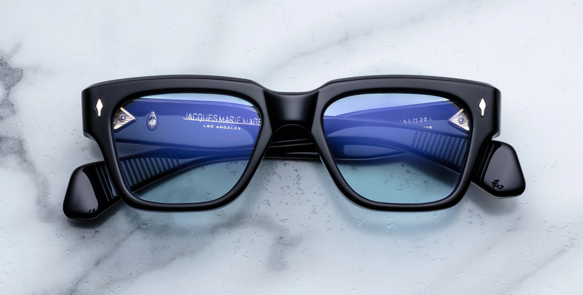 Jacques Marie Mage Fellini Obscure Sonnenbrille in Schwarz - limitierte, handgefertigte Luxusbrille 