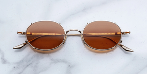 Ovale Jacques Marie Mage Violet | Darjeeling Sonnenbrille in Gold & Silber - limitierte, handgefertigte Luxusbrille