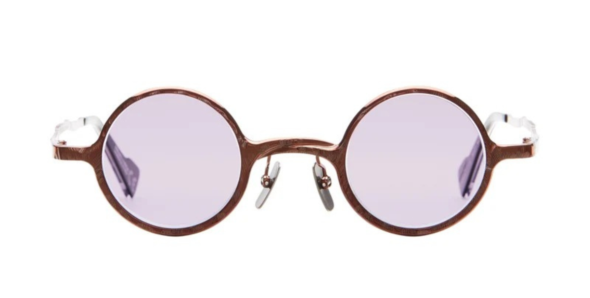 Runde Kuboraum Z17 BZ Sonnenbrille in Bronze - handgefertigte Metall Luxusbrille