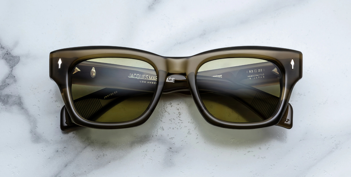 Eckige Haynes | Yellowstone VII | Green Moss Sonnenbrille in Grün - limitierte, handgefertigte Luxusbrille 