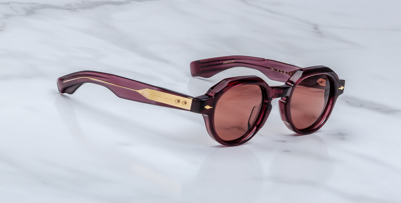 Jacques Marie Mage Pontian | Amarena aviator Sonnenbrille mit rotem Rahmen und roten Gläsern