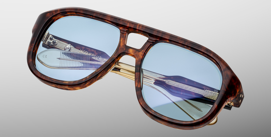 Jacques Marie Mage Jasper Raven Sunglasses in Argyle - limited