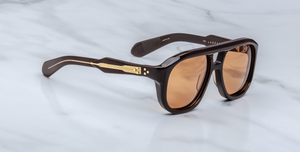 Jacques Marie Mage Jasper | Walnut Aviator Luxussonnenbrille mit braunem Rahmen 