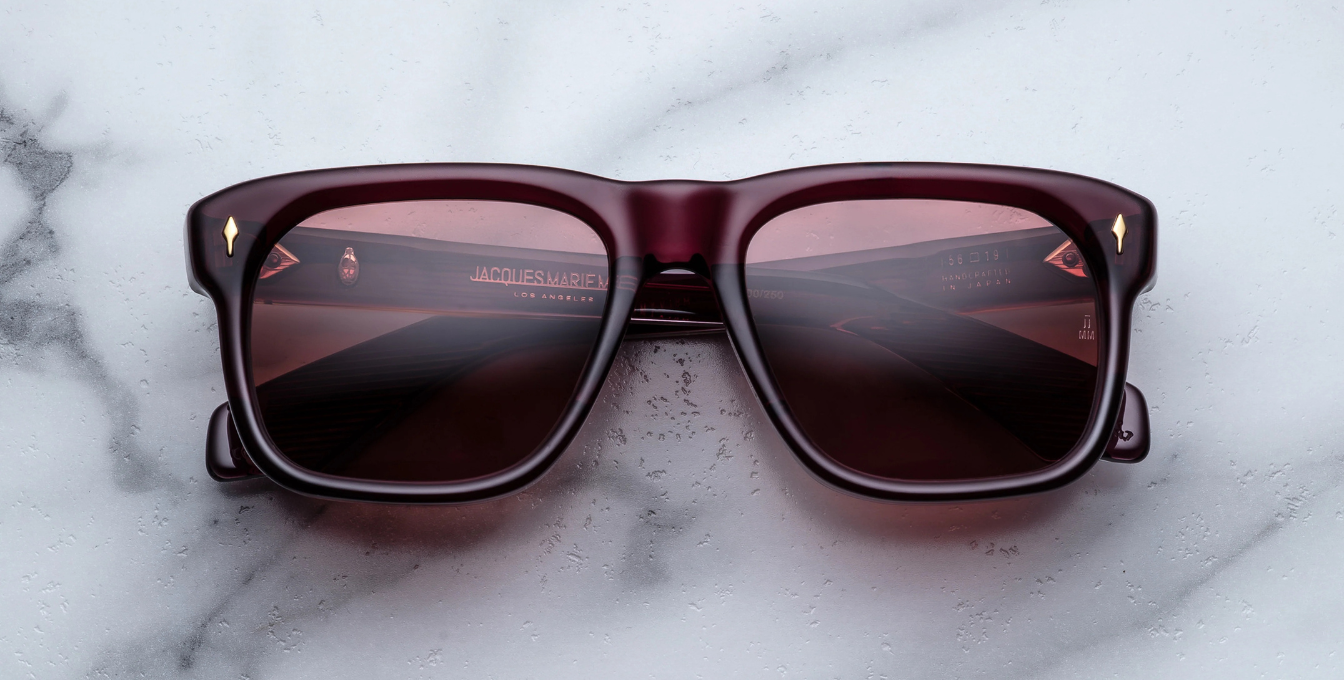 Jacques Marie Mage Yves Amarena Sonnenbrille in Rot - limitierte, handgefertigte Luxusbrille