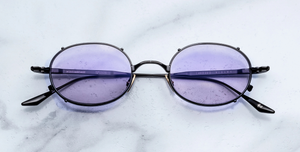 Jacques Marie Mage Violet | Corbeau Sonnenbrille in Schwarz - limitierte, runde und handgefertigte Luxusbrille 