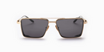 Sprint-A | Brushed Gold Luxussonnenbrille mit goldenem Rahmen und schwarzen Gläsern