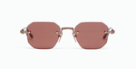 Akoni Juno - One Antique Gold - Luxus-Sonnebrille aus Japan in Gold mit rosa Gläsern