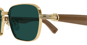 Cartier CT0538S 007 Rahmenlose Luxus-Sonnebrille in gold mit grünen verspiegelten Gläsern