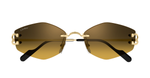 Cartier CT0620S 003 Rahmenlose Luxus-Sonnebrille in Gold mit braunen Gläsern