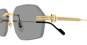 Cartier CT0616S | 004 Rahmenlose Luxus-Sonnebrille in Gold mit grauen Gläsern