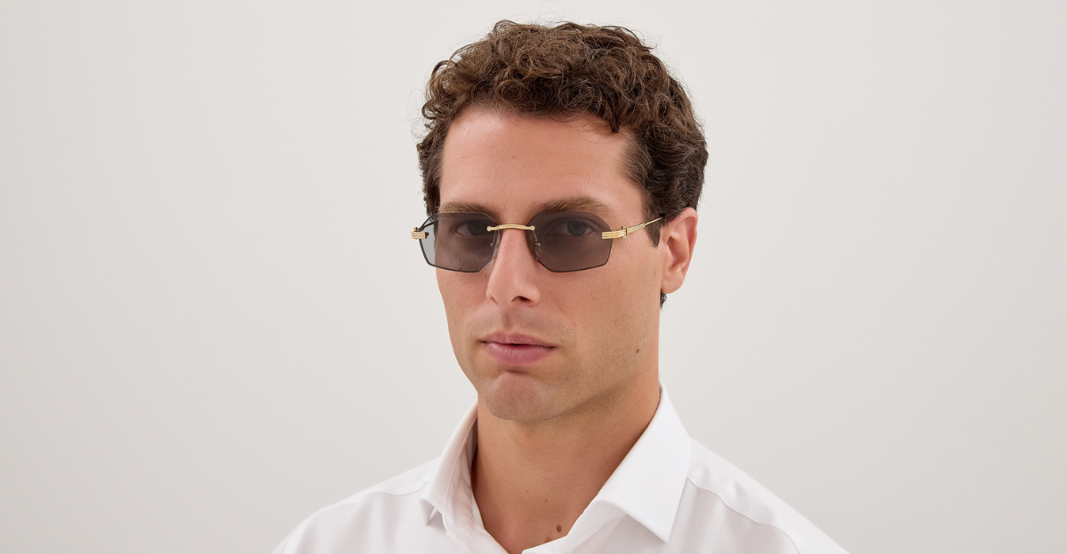 Cartier CT0616S | 004 Rahmenlose Luxus-Sonnebrille in Gold mit grauen Gläsern