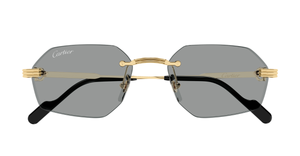 Cartier CT0616S | 004 Rahmenlose Luxus-Sonnebrille in Gold mit grauen Gläsern