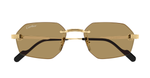 Cartier CT0616S | 002 Rahmenlose Luxus-Sonnebrille in Gold mit braunen Gläsern