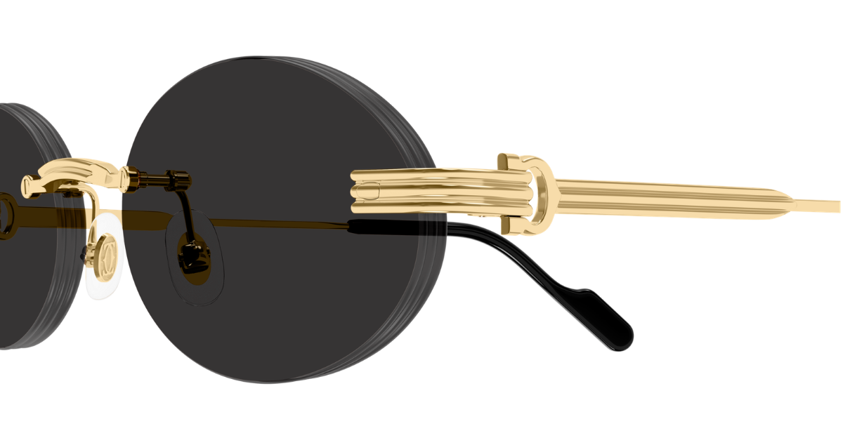 Cartier CT0615S | 006 Rahmenlose Luxus-Sonnebrille in Gold mit grauen Gläsern