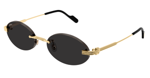 Cartier CT0615S | 006 Rahmenlose Luxus-Sonnebrille in Gold mit grauen Gläsern