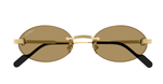 Cartier CT0615S | 007 Rahmenlose Luxus-Sonnebrille in Gold mit braunen Gläsern
