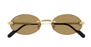 Cartier CT0615S | 007 Rahmenlose Luxus-Sonnebrille in Gold mit braunen Gläsern
