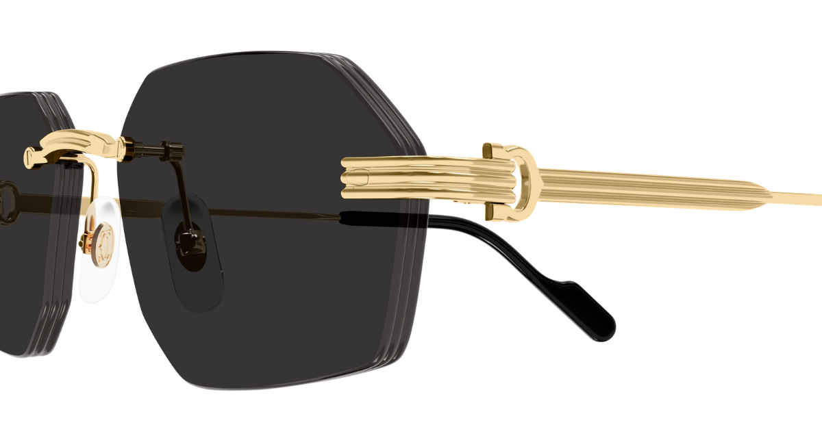 Cartier CT0616S | 001 Rahmenlose Luxus-Sonnebrille in Gold mit grauen Gläsern