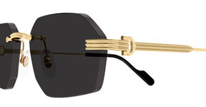 Cartier CT0616S | 001 Rahmenlose Luxus-Sonnebrille in Gold mit grauen Gläsern