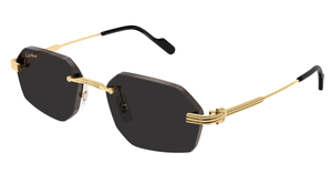 Cartier CT0616S | 001 Rahmenlose Luxus-Sonnebrille in Gold mit grauen Gläsern
