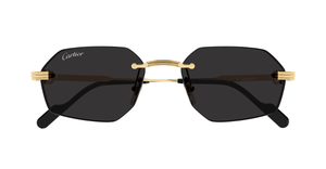 Cartier CT0616S | 001 Rahmenlose Luxus-Sonnebrille in Gold mit grauen Gläsern