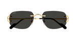 Rechteckige Cartier CT0663S | Décor C | 001 Rahmenlose Luxus-Sonnebrille in Gold mit grauen Gläsern