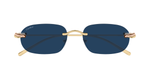Rechteckige Cartier CT0686S | Trinity | 002 Sonnenbrille in Gold - in Italien hergestellte Luxusbrille