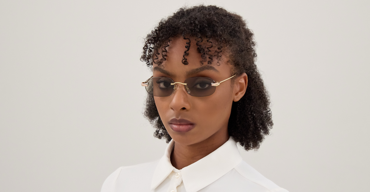 Rechteckige Cartier CT0686S | Trinity | 003 Sonnenbrille in Gold - in Italien hergestellte Luxusbrille