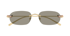 Rechteckige Cartier CT0686S | Trinity | 003 Sonnenbrille in Gold - in Italien hergestellte Luxusbrille