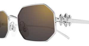 Eckige Cartier CT0682S | Clash  | 007 - Eckige Luxussonnenbrille in Silber mit grauen Gläsern
