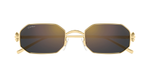 Eckige Cartier CT0682S | Clash  | 006 - Eckige Luxussonnenbrille in Gold mit grauen Gläsern