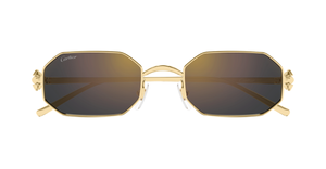 Eckige Cartier CT0682S | Clash  | 006 - Eckige Luxussonnenbrille in Gold mit grauen Gläsern