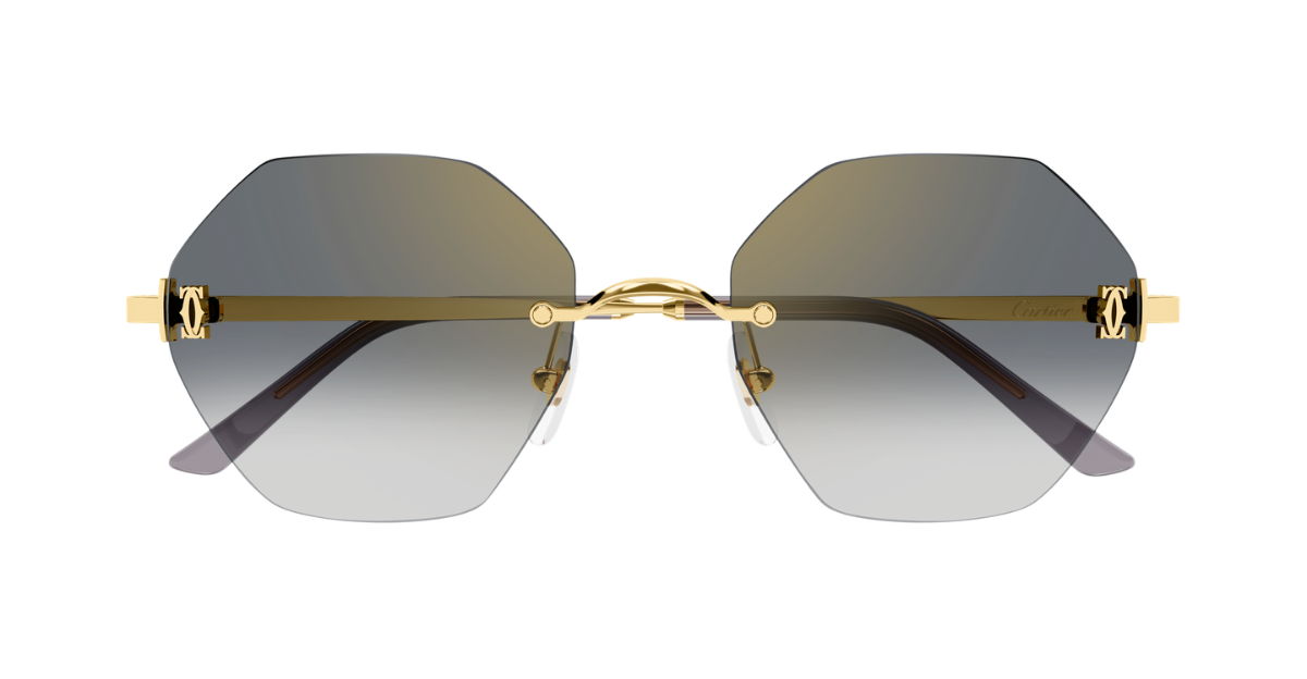 Cartier CT0671S | C de Cartier | 001 - Geometrische Luxussonnenbrille hergestellt in Frankreich in Gold 