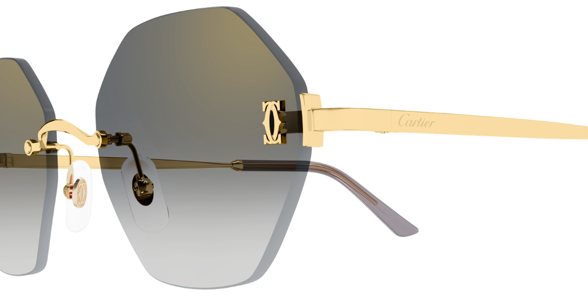 Cartier CT0671S | C de Cartier | 001 - Geometrische Luxussonnenbrille hergestellt in Frankreich in Gold 