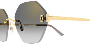 Cartier CT0671S | C de Cartier | 001 - Geometrische Luxussonnenbrille hergestellt in Frankreich in Gold 