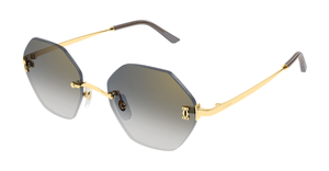 Cartier CT0671S | C de Cartier | 001 - Geometrische Luxussonnenbrille hergestellt in Frankreich in Gold 