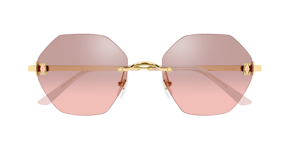 Cartier CT0671S | C de Cartier | 004 - Eckige Luxussonnenbrille hergestellt in Frankreich in Gold 