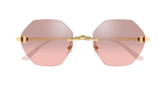 Cartier CT0671S | C de Cartier | 004 - Eckige Luxussonnenbrille hergestellt in Frankreich in Gold 