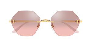 Cartier CT0671S | C de Cartier | 004 - Eckige Luxussonnenbrille hergestellt in Frankreich in Gold 