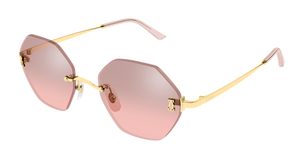 Cartier CT0671S | C de Cartier | 004 - Eckige Luxussonnenbrille hergestellt in Frankreich in Gold 